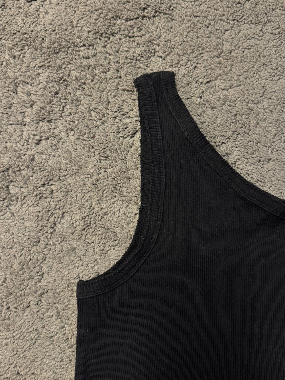 Adika One-Shoulder Black Ribbed Tank - Picture 2 of 3